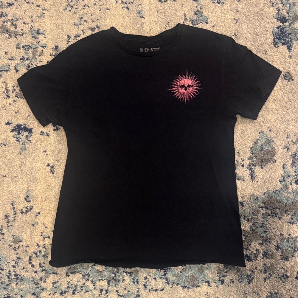 Chemistry Black Tee with Pink Sunburst